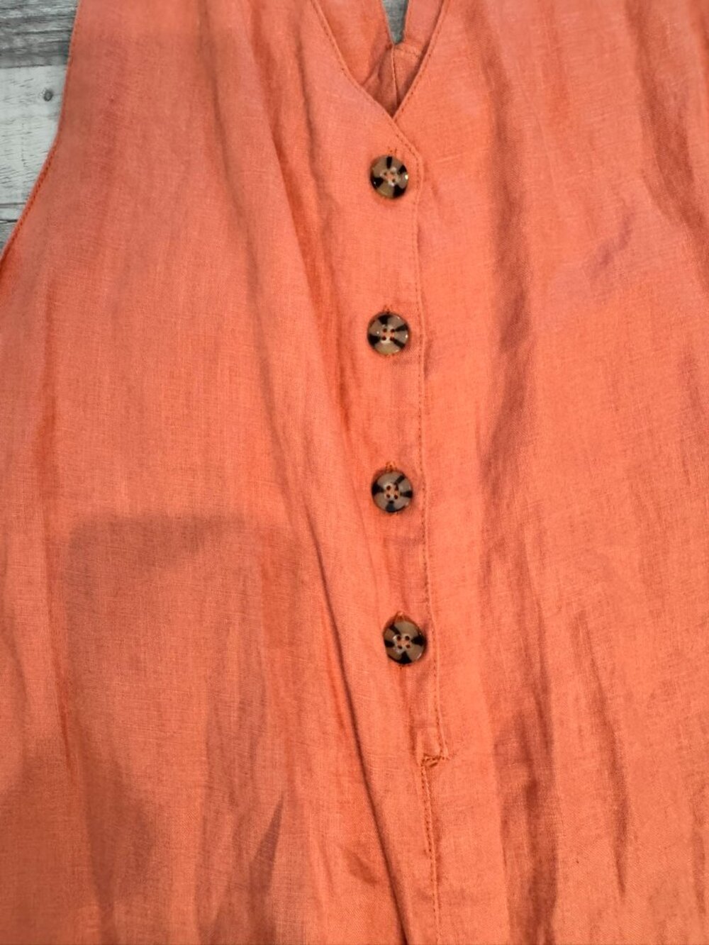 Rhythm Terracotta Linen Wide Leg Jumpsuit Size 8 Sleeveless I38 - Picture 4 of 8
